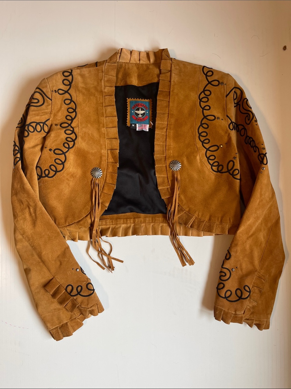 Renegade Spirit Genuine Leather Short Jacket Size Medium